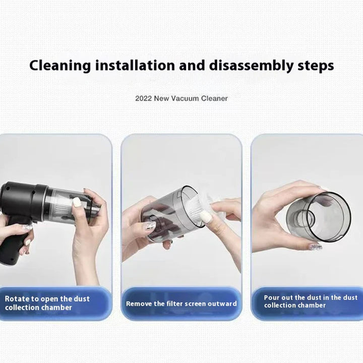Handheld Car Vacuum Cleaner – Wireless, Dry & Wet Use