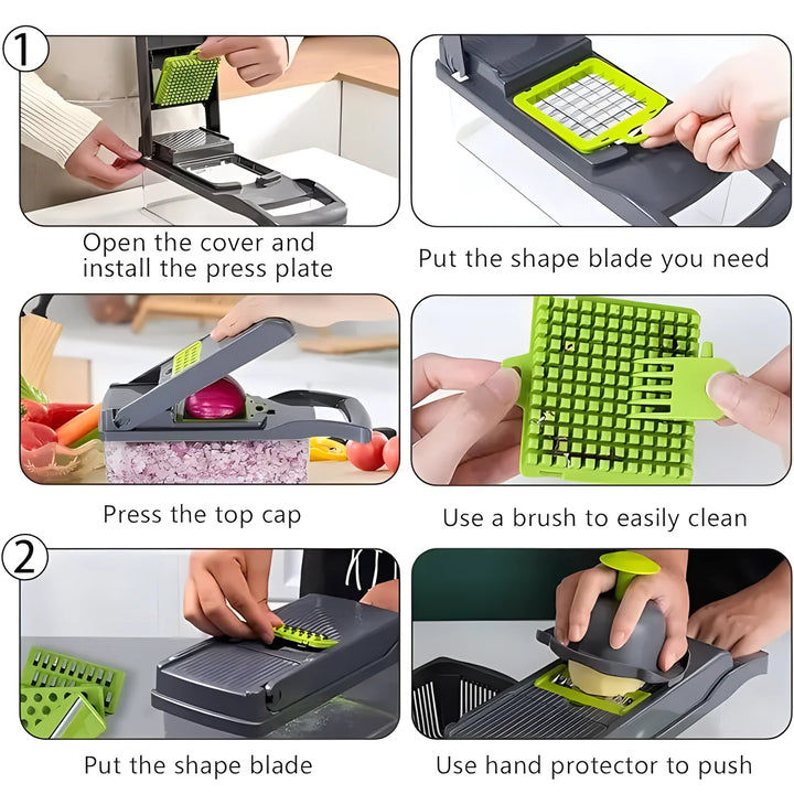16-in-1 Vegetable Chopper – Multi-Function Slicer & Dicer