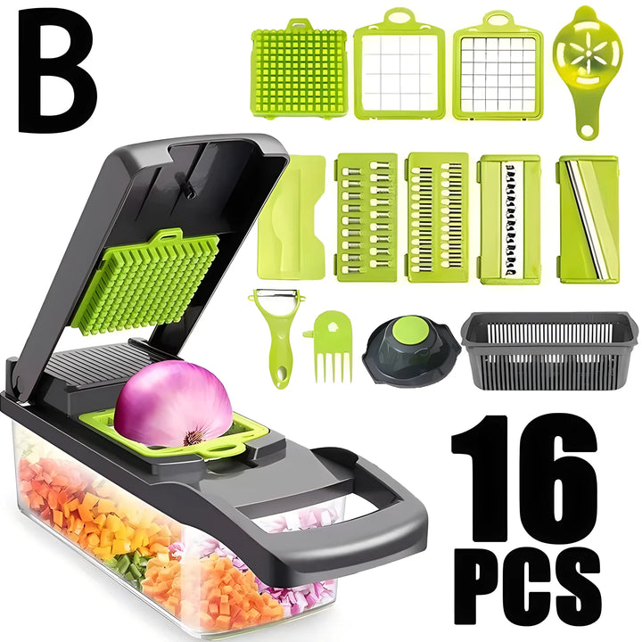 16-in-1 Vegetable Chopper – Multi-Function Slicer & Dicer