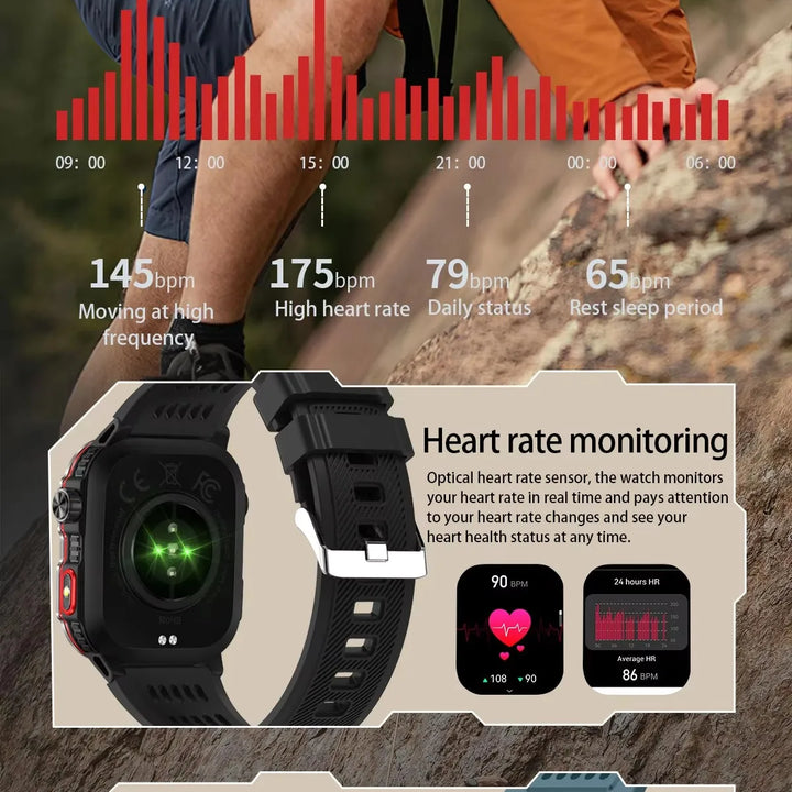 HT29 Smartwatch 2.01’’ | BT Calls, Health & Fitness Tracker