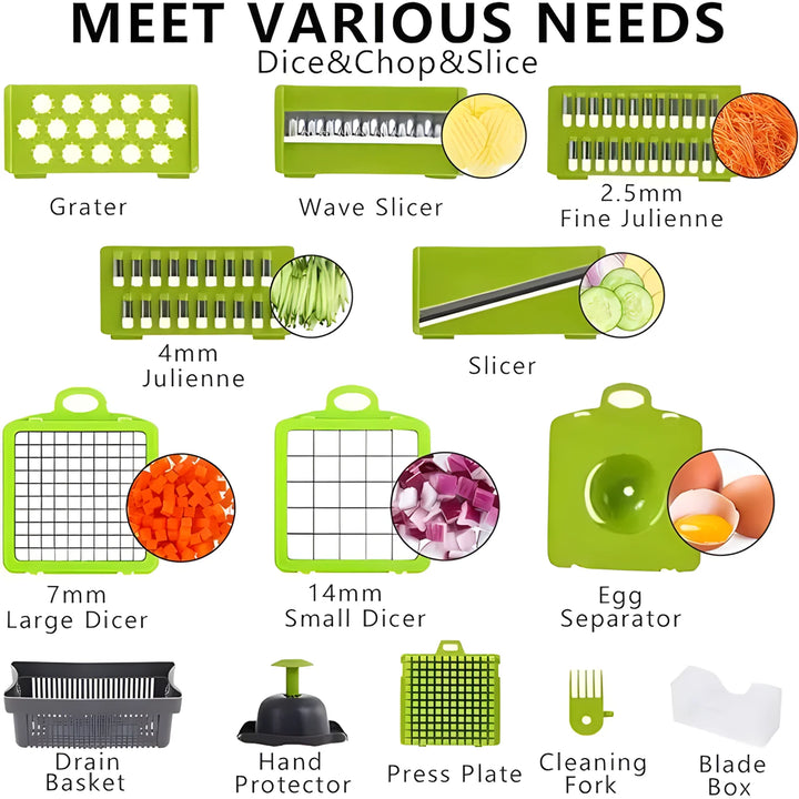 16-in-1 Vegetable Chopper – Multi-Function Slicer & Dicer
