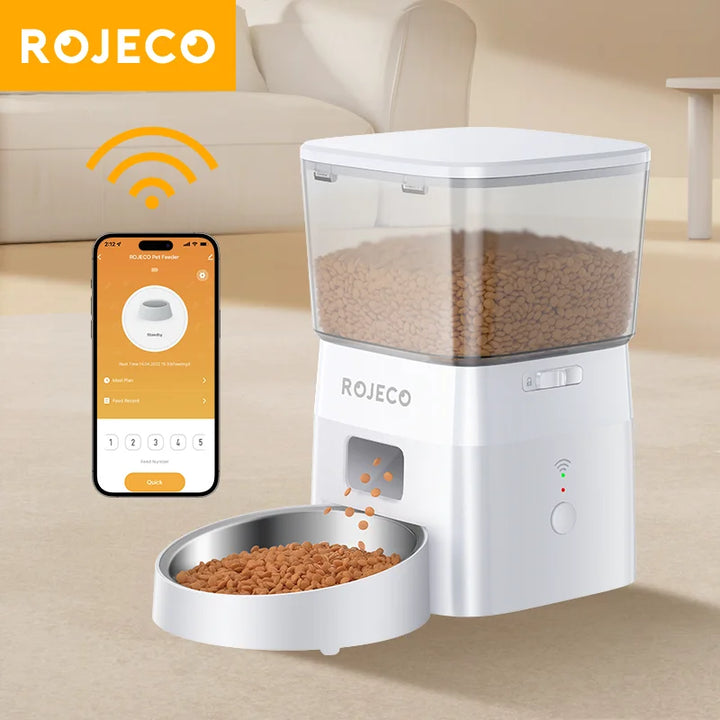 ROJECO Smart Automatic Dog Feeder with WiFi Control