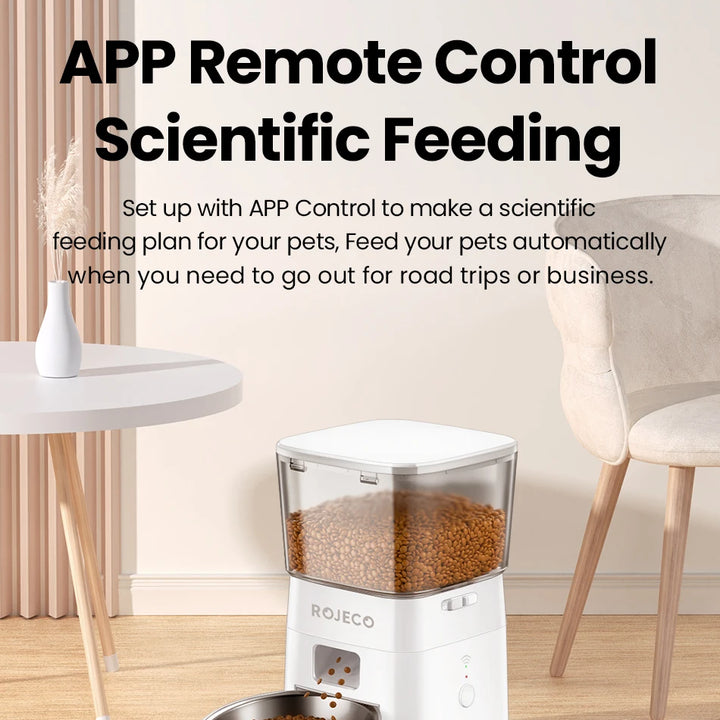 ROJECO Smart Automatic Dog Feeder with WiFi Control