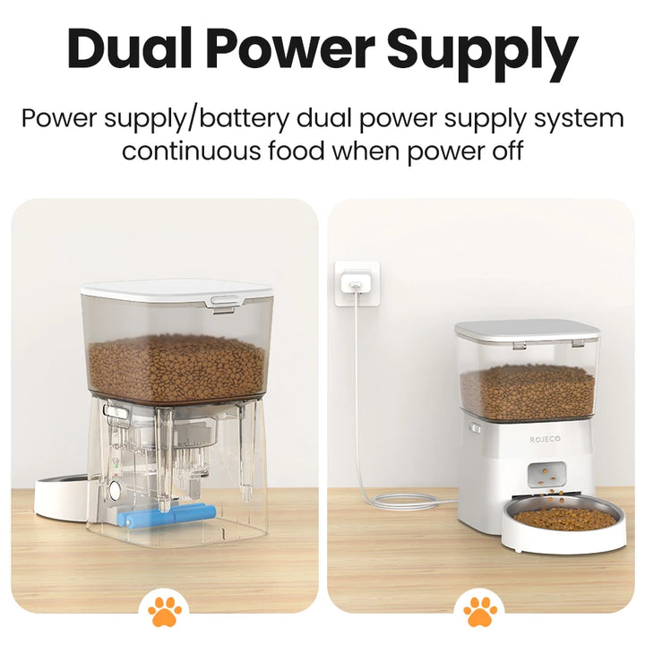 ROJECO Smart Automatic Dog Feeder with WiFi Control