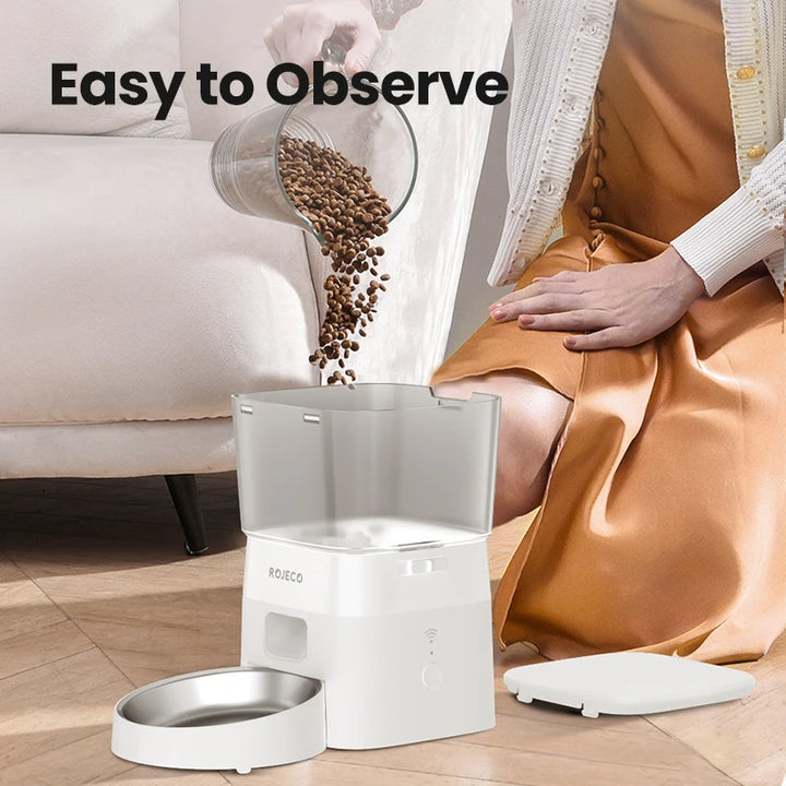 ROJECO Smart Automatic Dog Feeder with WiFi Control