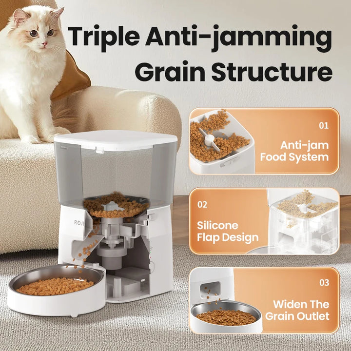 ROJECO Smart Automatic Dog Feeder with WiFi Control