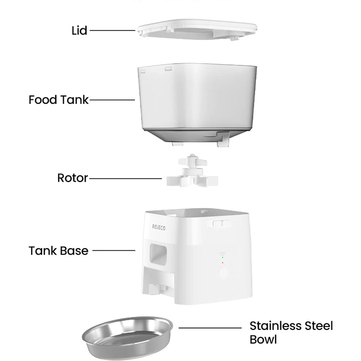 ROJECO Smart Automatic Dog Feeder with WiFi Control
