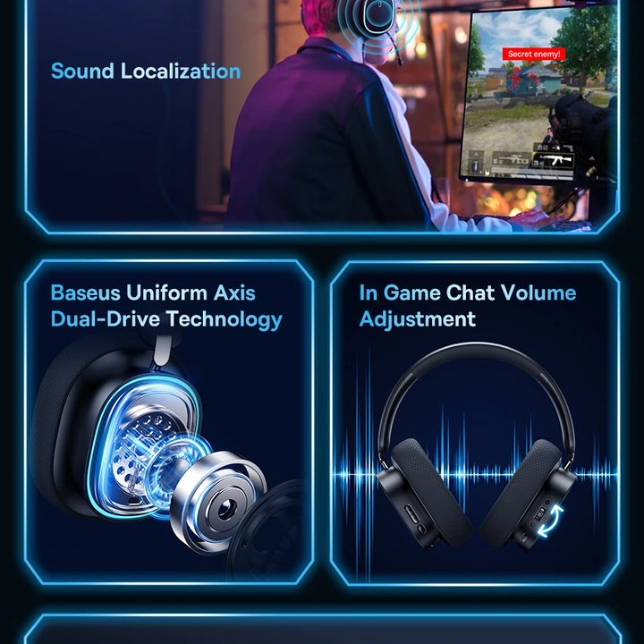 Baseus GH02 Wireless Gaming Headset with Mic RGB