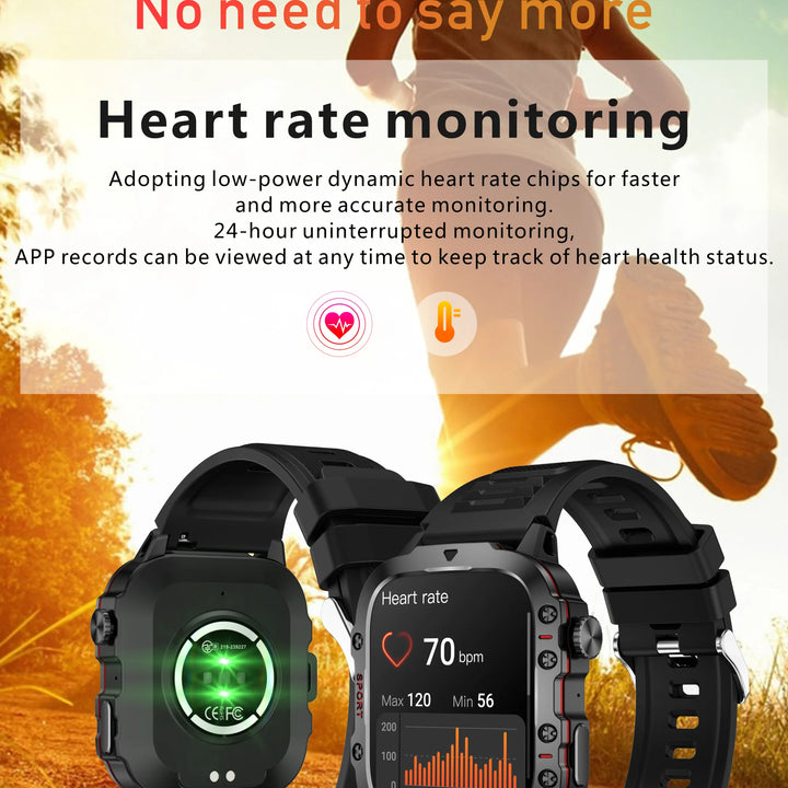 LIGE 1.96’’ Smartwatch – Bluetooth Call, Voice Assistant, Fitness & Waterproof