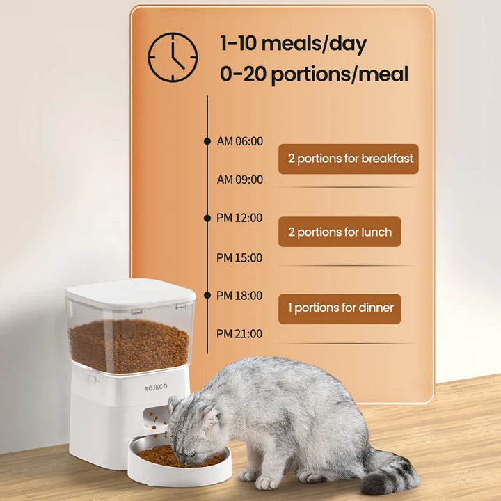 ROJECO Smart Automatic Dog Feeder with WiFi Control
