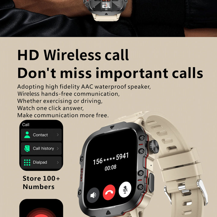 LIGE 1.96’’ Smartwatch – Bluetooth Call, Voice Assistant, Fitness & Waterproof